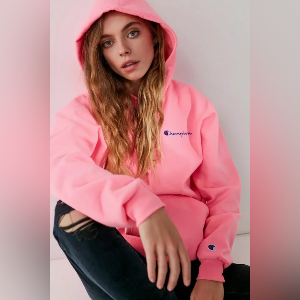 Champion Women's Bright Pink Hoodie
